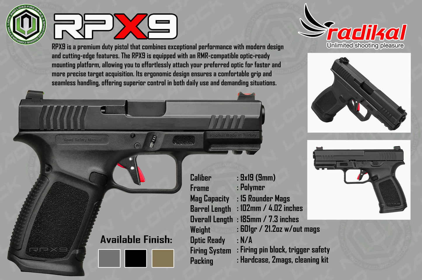 Radikal RPX9 - Grey Cerakote