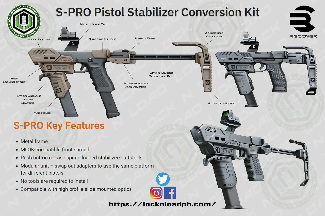 Recover Tactical S-PRO Pistol Stabilizer Conversion Kit